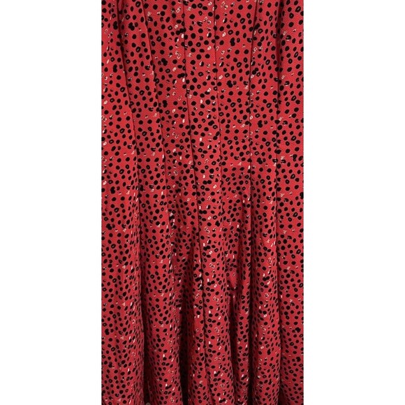 Red Cut Out Leopard Print Party Dress 80s  Formal Club Sexy Bling Sequin Dance Q - Picture 7 of 7